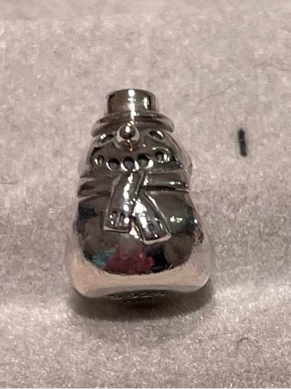 Authentic Pandora Retired Sterling Silver Winter Snowman Charm (Style #790374)